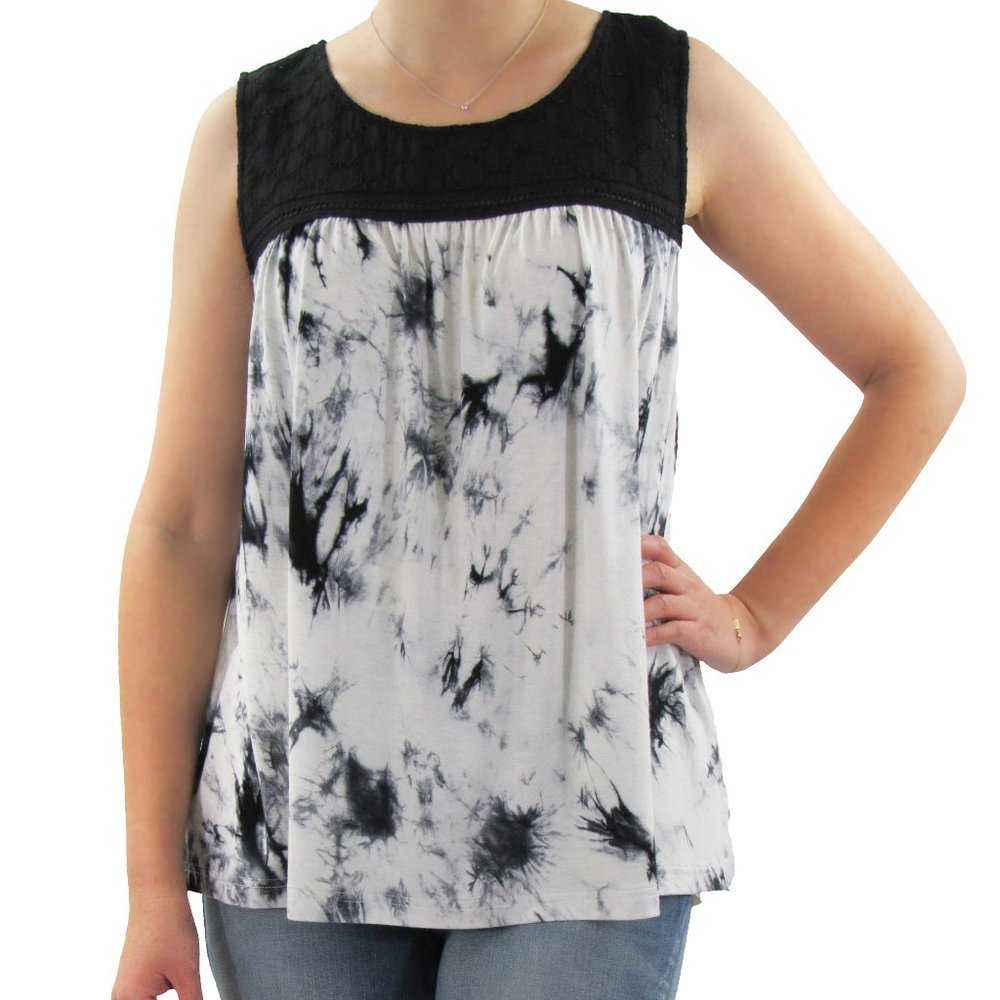 Black Tie Dye Sleeveless Top
